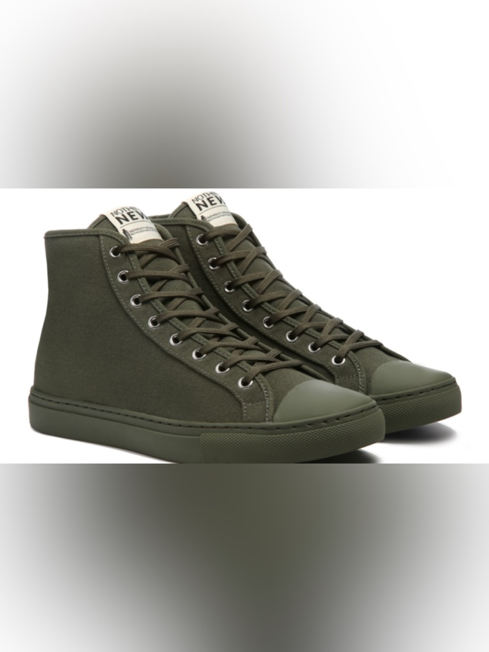 Nothing New Olive Classic High-Top Sustainable Canvas Men’s Sneakers - Size 10.5